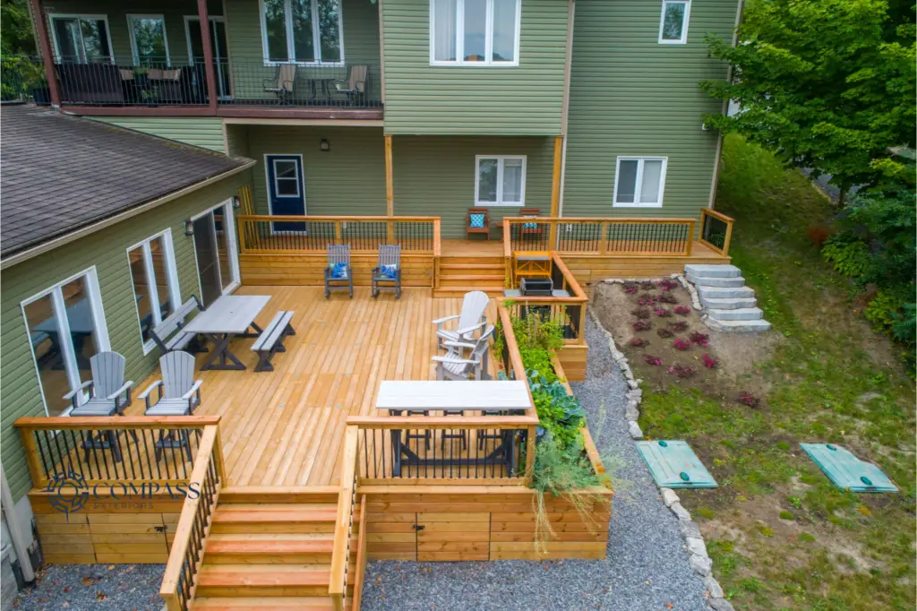 large wooden deck